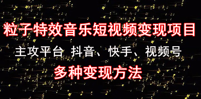 图片[1]-抖音、快手、视频号：粒子特效音乐短视频变现项目，多种方法助你赚钱！-中赚网-自学成才-前途喜乐资源网